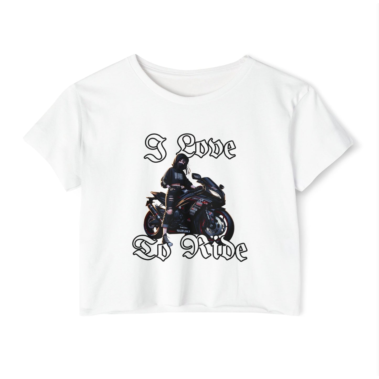 I Love To Ride Women's Cropped Shirt
