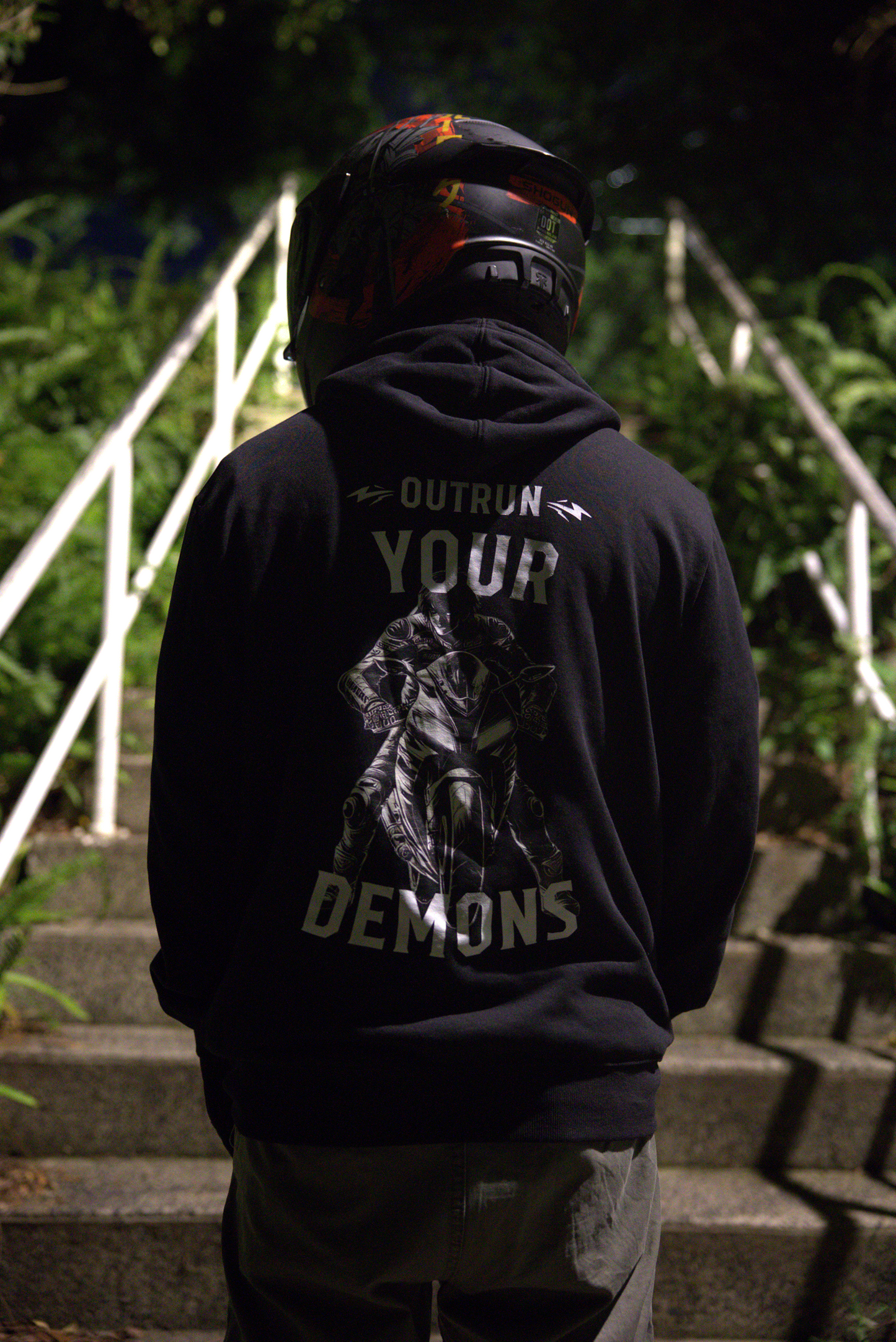 Outrun Your Demons Motorcycle Hoodie II
