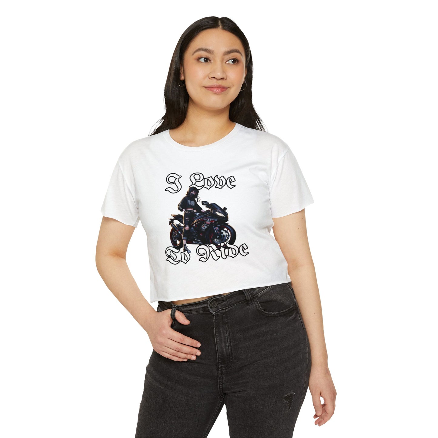 I Love To Ride Women's Cropped Shirt