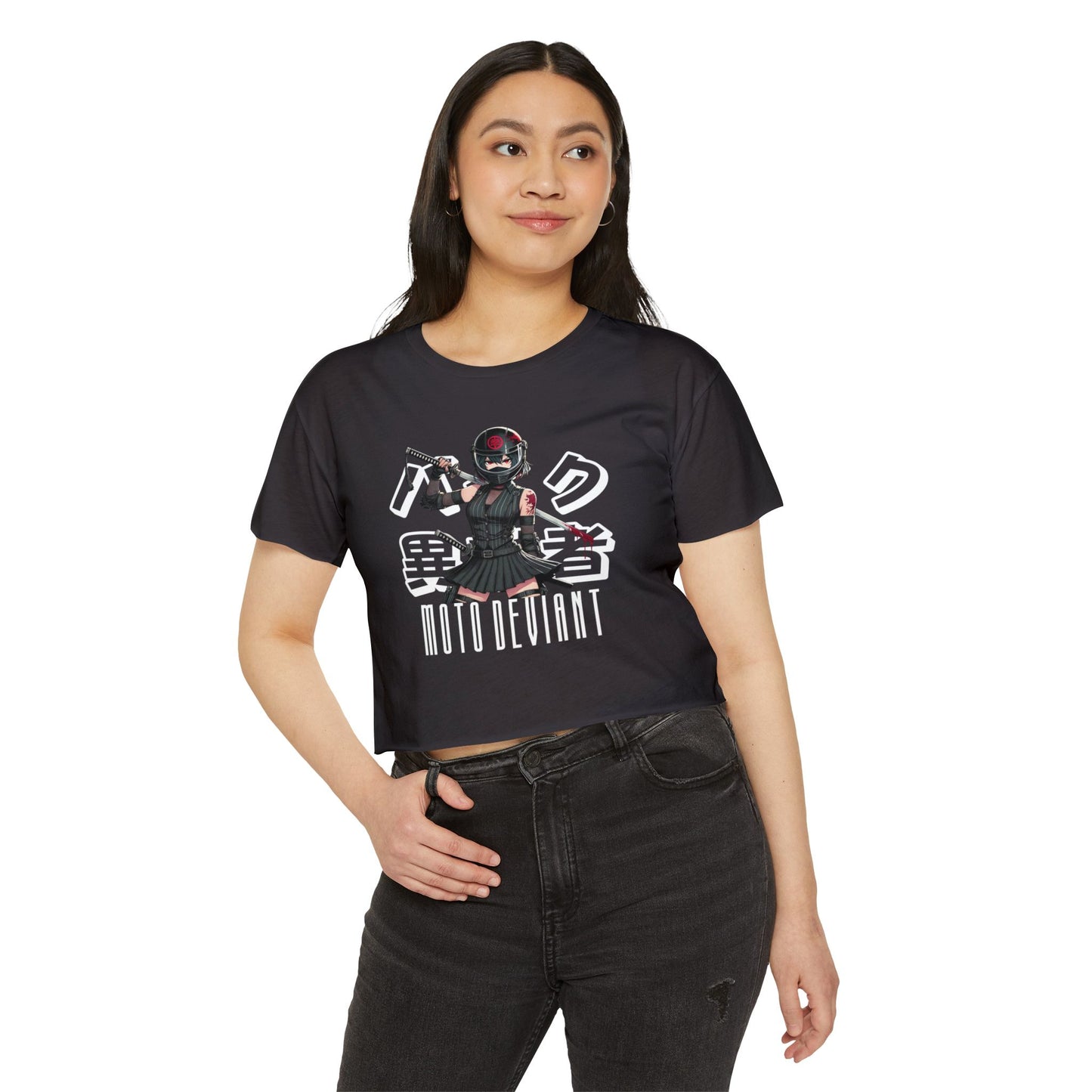 Black Dahlia III Women's Cropped Shirt