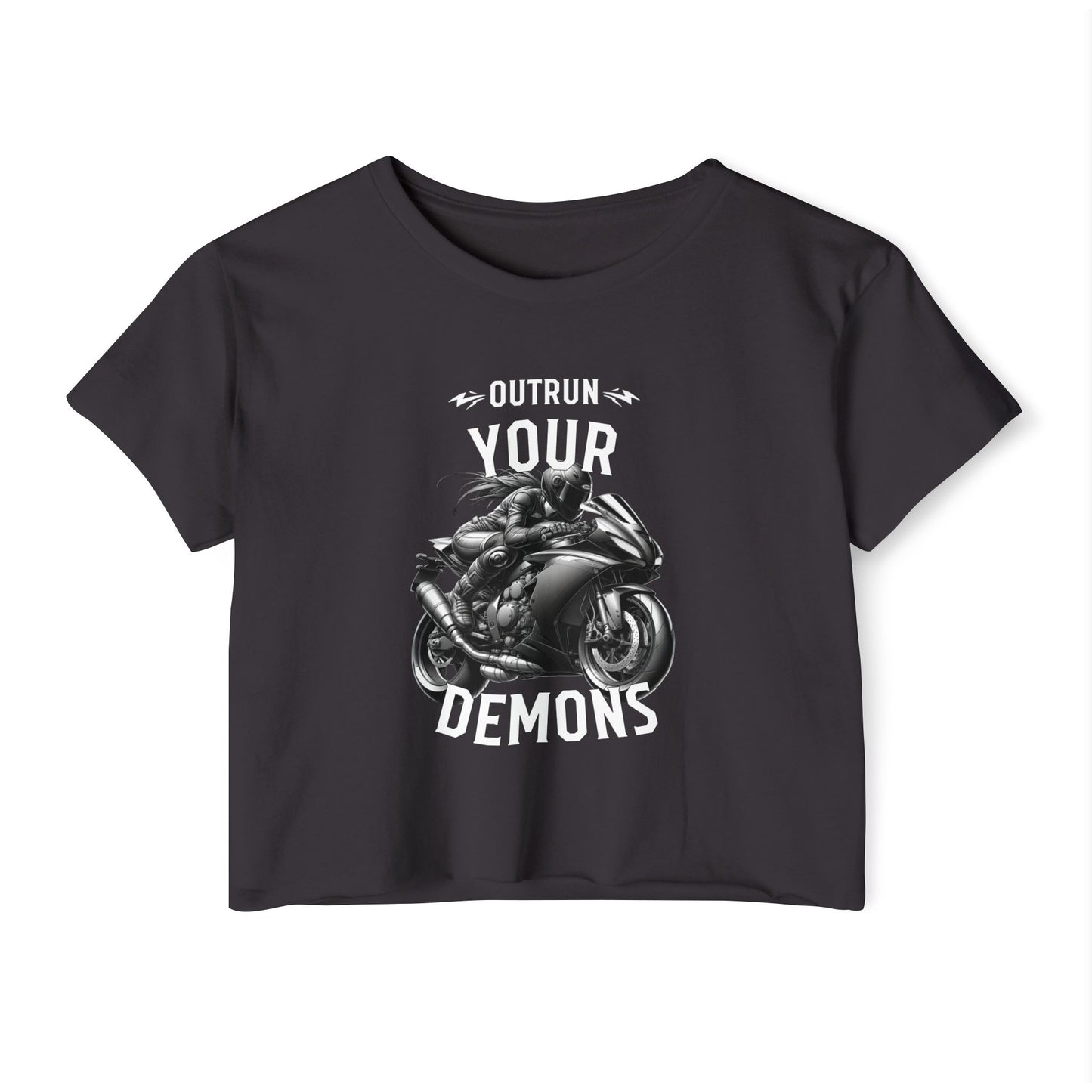 Outrun Your Demons Cropped Shirt (Womens)