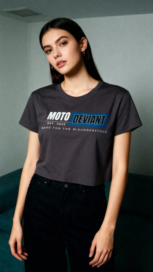 Moto Deviant I Cropped Shirt - Stealth Edition